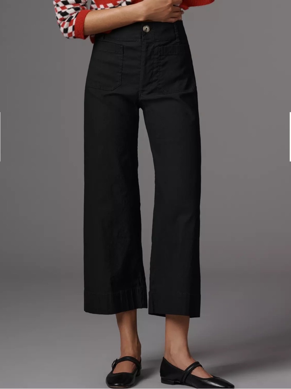 Maeve The Colette High-Rise Magic Fabric Wide-Leg Cropped pants size 28 Petite